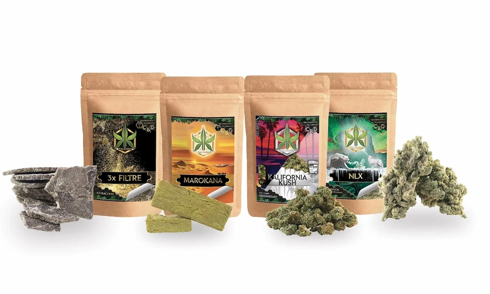 Visuel sur un kit d'échantillon de produits CBD